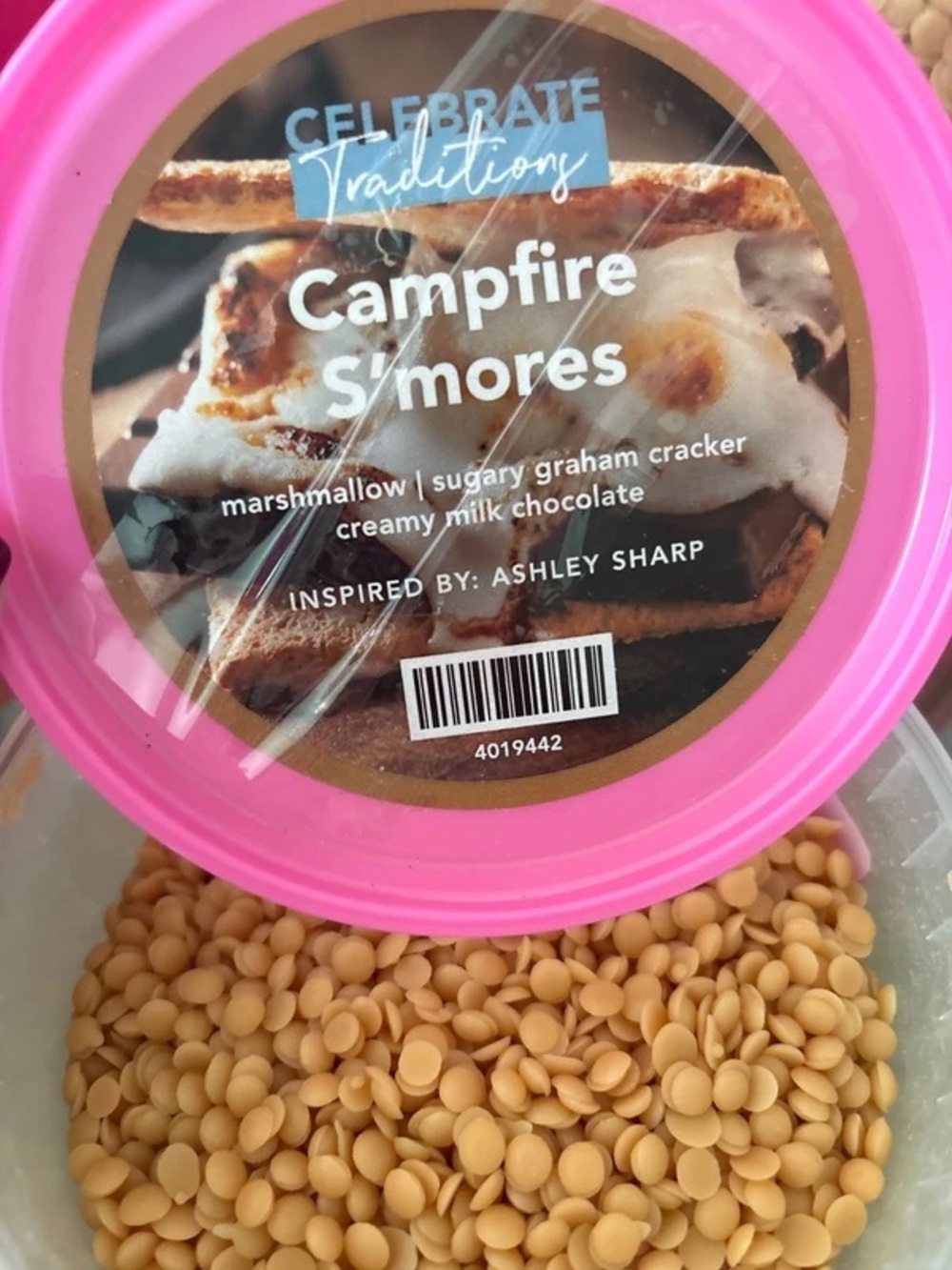 Pink zebra wax melts campfire smores